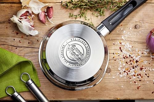 Judge Vista Draining Stainless Steel Large Saucepan with Pouring Lip 20cm 3L, Glass Strain & Pour Lid, Induction Ready, Oven Safe - Image 3