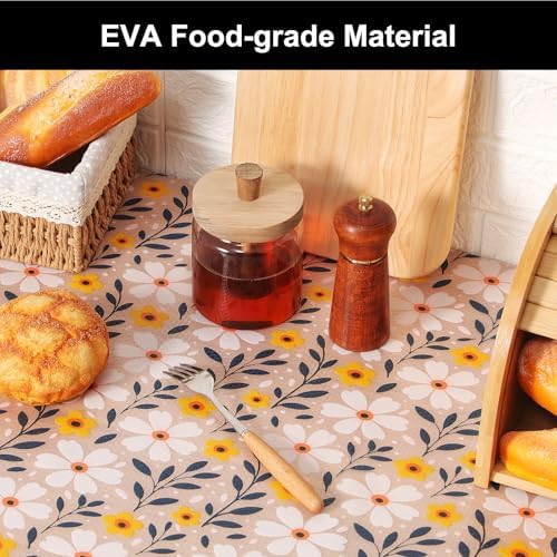 Cooyes Shelf Liner – Premium Non-Adhesive Cabinet & Drawer Liner for Kitchen – Waterproof Shelf Paper with Modern Pattern – Durable EVA Cabinet Mat – Easy to Cut （11.8" W x 120" L） - Image 2