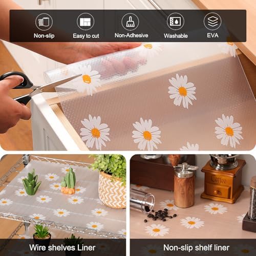 Cooyes Shelf Liner – Premium Non-Adhesive Cabinet & Drawer Liner for Kitchen – Waterproof Shelf Paper with Modern Pattern – Durable EVA Cabinet Mat – Easy to Cut (17.5" W x 78.7" L) - Image 4