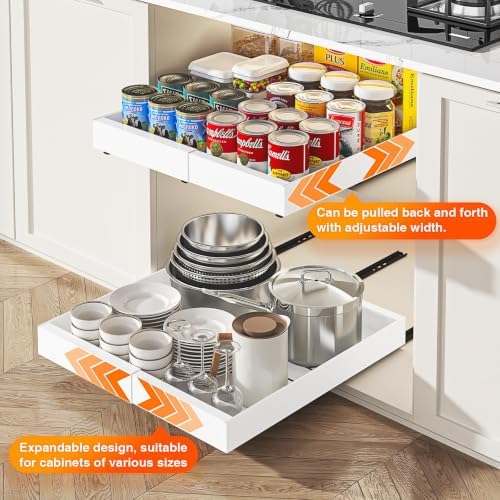 Expandable Pull Out Cabinet Organizer,12.6-20.4" Wx16.54 D,2 Pack - Image 3