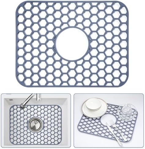 Bestjing Silicone Sink Protectors for Kitchen Sink-16.2"x12.5" Center Drain by Bestjing