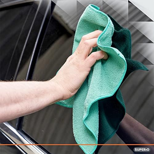 Superio Microfiber Cleaning Cloth for, Cars, Kitchen Cleaning Rags for Housekeeping, 16" Absorbent Micro Fiber Towels for House, Bathroom All-Purpose Streak-Free lint-Free Wash Cloths (4 Yellow/Green) - Image 5