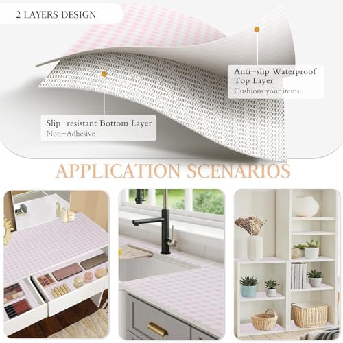 Beautysaid Shelf and Drawer Liner for Kitchen Cabinet Non Adhesive Non Slip - Image 3