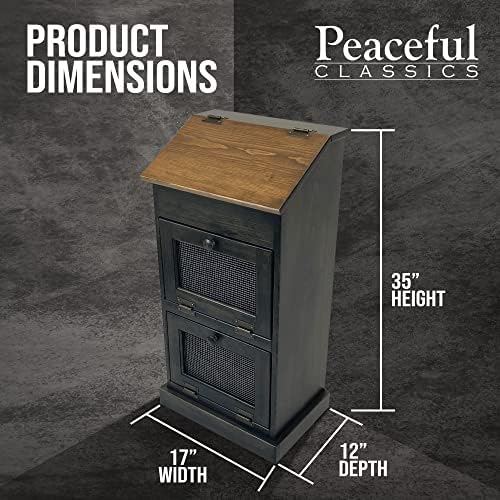 Peaceful Classics Wooden Bread Bin, Decorative Onion Storage Bin, Wooden Vegetable Bin w/Lid for Kitchen Pantry, Mocha - Image 5
