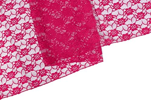MDS Pack of 12 Wedding 12 x 108 inches Lace Table Runner for Wedding, Decorations for Birthday Parties, Banquets, Graduations, Engagements, Suitable All Dinner Tables - Magenta - Image 5