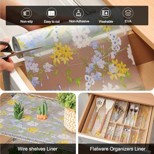 Cooyes Shelf Liner – Premium Non-Adhesive Cabinet & Drawer Liner for Kitchen – Waterproof Shelf Paper with Modern Pattern – Durable EVA Cabinet Mat – Easy to Cut （24" W x 360" L） - Image 6