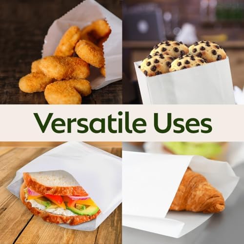 Grease Resistant - Gusseted Paper Sandwich Bags - White (1000Pcs/Pack)(6 x 0,75 x 6,75) - Image 6