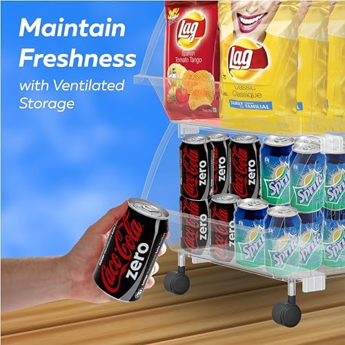 Large Stackable Storage Bins Open Front with Wheels, 4 Pack - Clear - Image 6