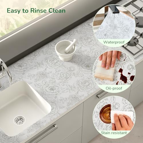 Floral Non-Slip Drawer and Shelf Liner for Kitchen 17.5In x 20FT - Image 4