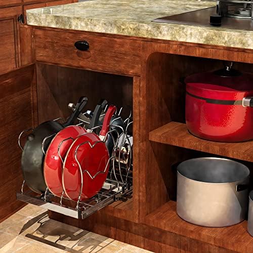 Simple Houseware Under Cabinet Pull Out Sliding Shelf Organizer, Chrome - Image 4