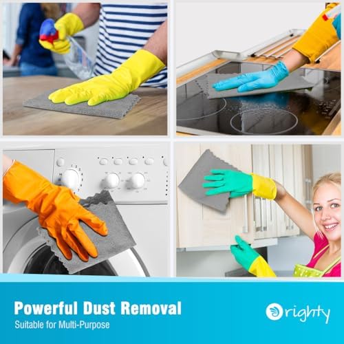 Orighty Microfiber Cleaning Cloth - 24 Pack, Grey Cleaning Rags 12x11 inch - Image 4