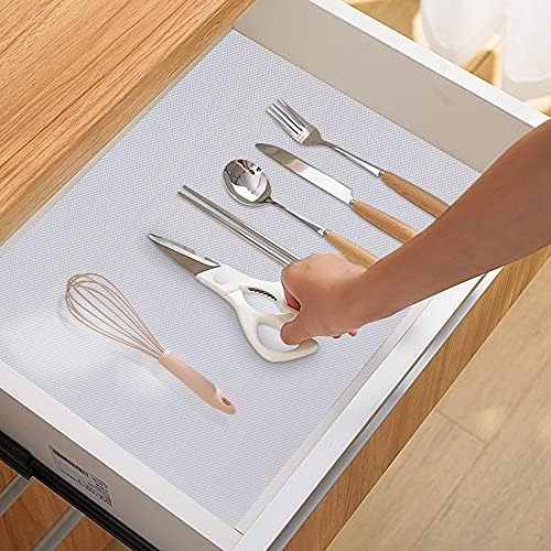 Kitchen Shelf Liner Drawer Liners, Non-Adhesive EVA Cabinet Liners, White - Image 5