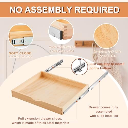 Sintuff 4 Pack Wooden Pull out Tray Cabinet Organizer, 26'' X 21'' - Image 3