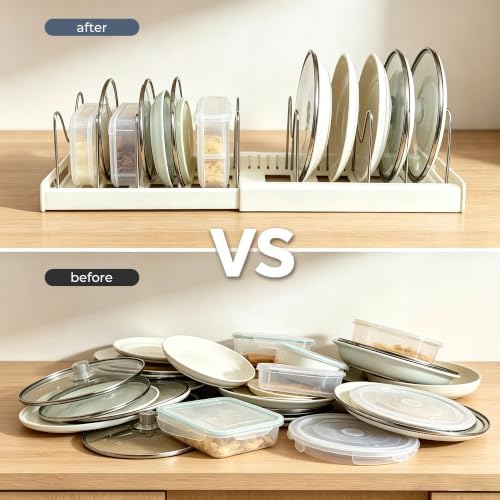 2-Pack Pots and Pans Organizer under cabinet with 9 Adjustable Dividers-22" - Image 6