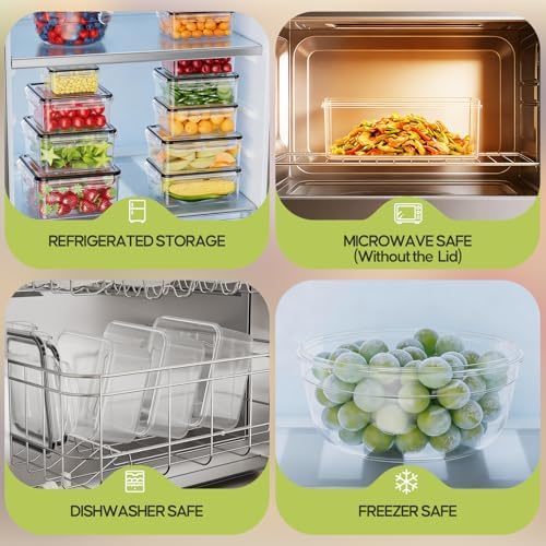 62 PCS Large Food Storage Containers with Lids Airtight Reusable Plastic | With 31 Lids & 31 Containers- Leakproof Meal-Prep Container for Kitchen Storage Organization Microwave/Dishwasher Safe - Image 6