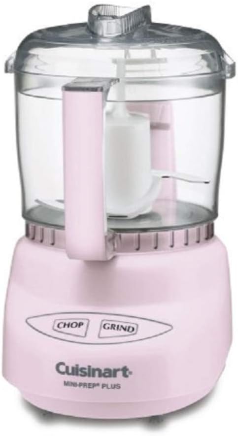 Cuisinart Mini-Prep Plus Food Processor, 24-Ounce Mini Food Processor to Chop Herbs, Vegetables, and Hard Cheese, 24-Ounce Work Bowl, Reversible Stainless Steel Blade, DLC-2APK, Pink