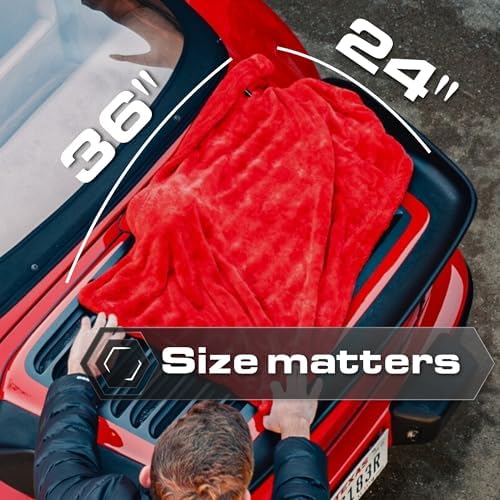 Blackline Microfiber Car Drying Towel 24"x36", 1300GSM Twisted Loop - Image 5