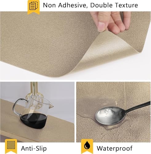 WochiTV Shelf Liner for Cabinets, Drawer Non Adhesive Non Slip Foam Mat for Kitchen, Pantry, Bathroom, Cupboard, Garage, Closet, Shelves, Drawer, Tool Box, Tan 11.8 x 354 inches - Image 2