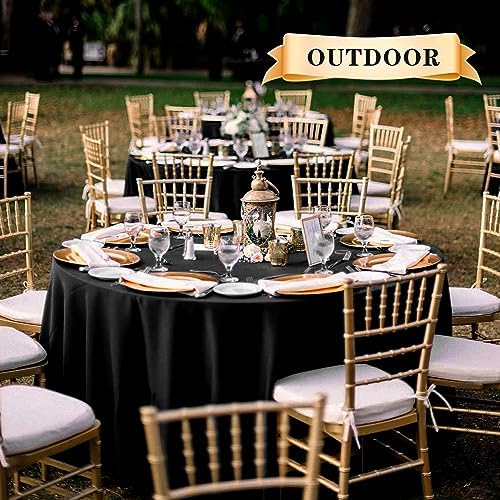 sancua Round Tablecloth 120 Inch Black, 6 Pack - Image 4