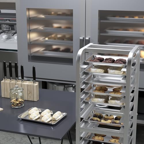 Pack of 12 | 10 in. x 13 in. Quarter Size Aluminum Bun. / Sheet Pan | Ideal for baking, roasting, cooling, prepping, or storing - a must-have in restaurants, bakeries, and busy kitchens. - Image 7