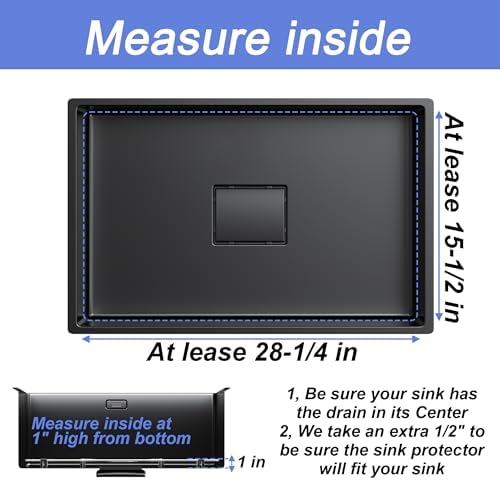 Sink Protector for Kitchen Sink,Sink Rack 27-4/5" * 14-4/5",Large Metal Sink Grate with Strainer,Stainless Steel Sink Grid for Bottom of Sink with Centered Drain Hole - Image 3