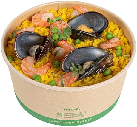 Restaurantware Paper Food Containers 50 Pack Of 44 oz Disposable Round Kraft Salad Bowls Sustainable Stackable Greaseproof Meal Prep Take Out Containers For Ice Creams, Soups, Snacks And Desserts by Restaurantware