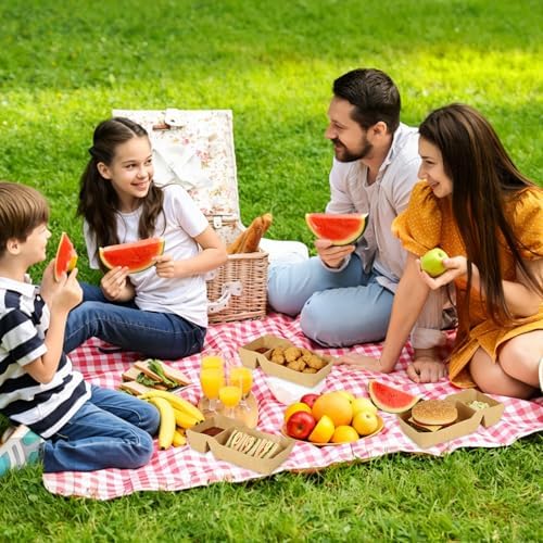 200 PCS 2 Compartment Disposable Paper Boats for Serving Food Disposable Kraft Nacho Boat Grease Resistant Snack Serving Tray with Sauce Holder Heavy Duty Nacho Trays Paper Food Snack Holder - Image 6