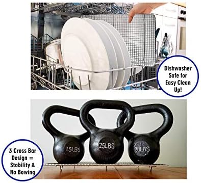 Stainless Steel Wire Cooling Rack for Baking – 3 Pack – 1 for Half Sheet Pans, 1 for Jelly Roll Pans, and 1 for Quarter Sheet Pans – Oven-safe, Heavy Duty Commercial Quality - Image 3
