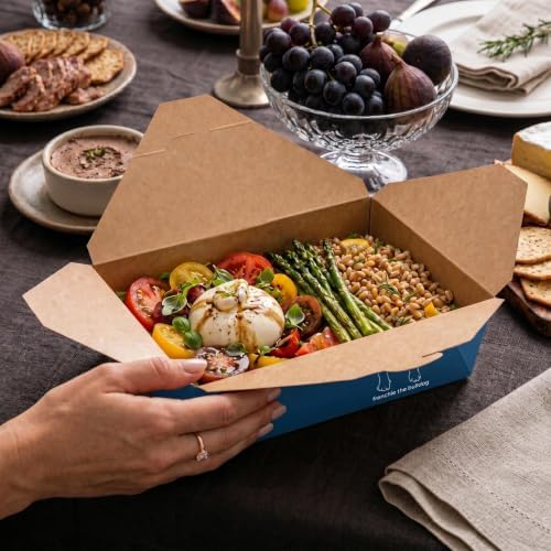 Restaurantware 71 oz Paper Rectangle 3 Bio Box Take Out Container, 50 Ct - Image 5