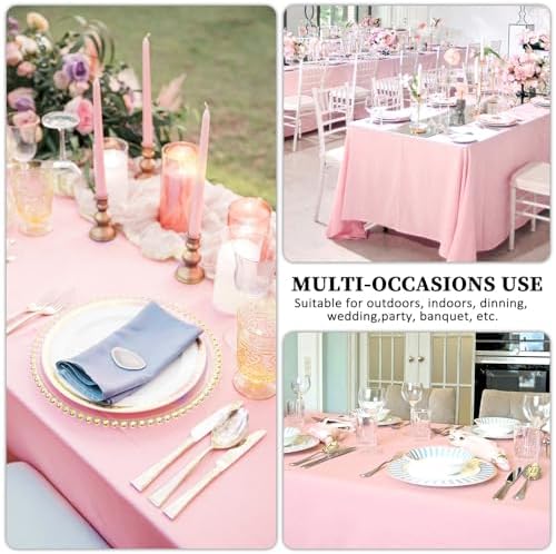 8 Pack Pink Tablecloth Rectangle 60 x 102 Inch for 6 Foot Tables - Image 6