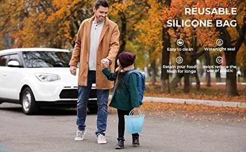 Reusable Silicone Leakproof Food Storage SnapBags Airtight Odorless Bag Stand-Up Bags Flat Bottom Reusable Ziplock Freezer Bag, Dishwasher Safe Bags Reusable Sous Vide Bags - Image 6