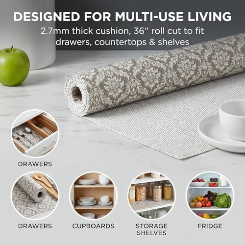 Coavas Shelf and Cabinet Liner, Easy Cut Protective (Beige, 24 in x 20 ft) - Image 7