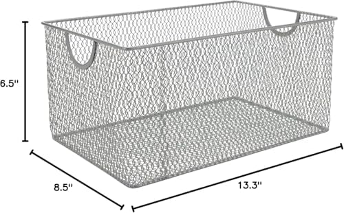YBM HOME Kitchen Pantry Organizer Wire Baskets for Shelves, Cabinets, Pantry, Countertop, Mesh Open Storage Bin Metal Basket for Organizing Food Supplies, 6 Pack, 13.3x8.5x6.5 - Image 2
