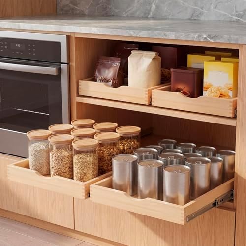 Sintuff 1 Pack Wooden Pull out Tray Cabinet Organizer, 15'' X 21'' - Image 6
