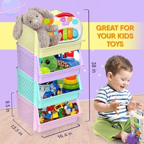 Large Stackable Storage Bins Open Front for Pantry Storage, 8 Pack - Multi - Image 4