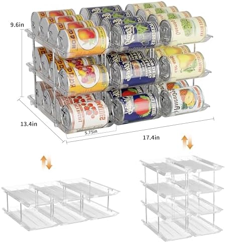 LXLXXL Can Organizer for Pantry Canned Food Storage Holder 3 Tier 2 Packs | Can Drinks Organizer for Pantry Shelf, Stackable Canned Food Storage, Can Storage Rack Holder, Fridge Cabinet Pantry Storage - Image 5