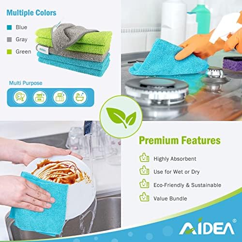 AIDEA Microfiber Cleaning Cloth 100PK, Microfiber Towels for Cars 12"x12" - Image 6