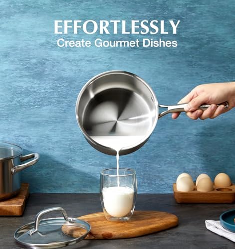 KOCH SYSTEME CS Stainless Steel Cookware Set 21 Piece with 5-Layer Base, Professional 18/10 Stianless Steel Pots and Pans Set, Oven&Dishwasher Safe, Non Toxic, Induction Kitchen Cooking Sets, 21PCS - Image 2