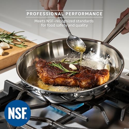 T-Fal Pro Tri-Ply Stainless Steel 8 in Frying Pan, Induction Skillet - Image 3