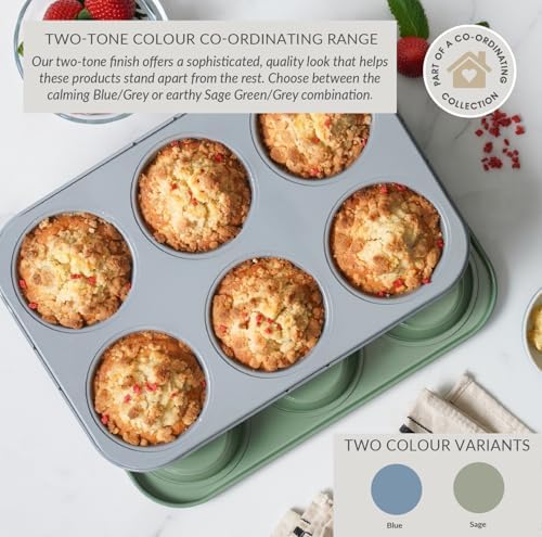 Cooksmart Signature 6 Cup Muffin Tray – Carbon Steel | PFOA-Free Non-Stick | Dishwasher Safe | Elegant Green Finish | Perfect for Muffins & Cupcakes - Image 7