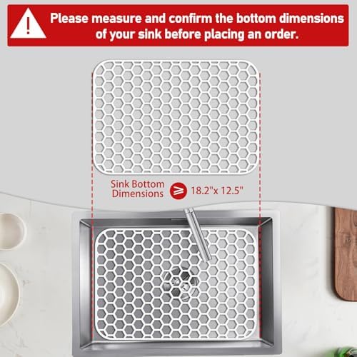 Bestjing Silicone Sink Protectors for Kitchen Sink - 18.3"x12.5" White - Image 2