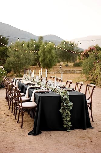 12 Pack Black Tablecloth for Rectangle Table 90 x 156 Inch - Image 2