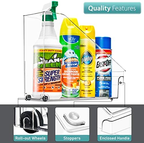 Sorbus Under-Sink Organizer Bins with Wheels & Handles - Image 2
