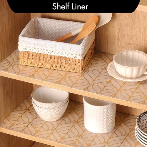 Cooyes Shelf and Drawer Liner for Kitchen Cabinets – Non-Adhesive, Waterproof, Non-Slip Cabinet Liners for Scratch Protection, Desk, Refrigerator, Shelves, Drawers with Modern Pattern - Image 4
