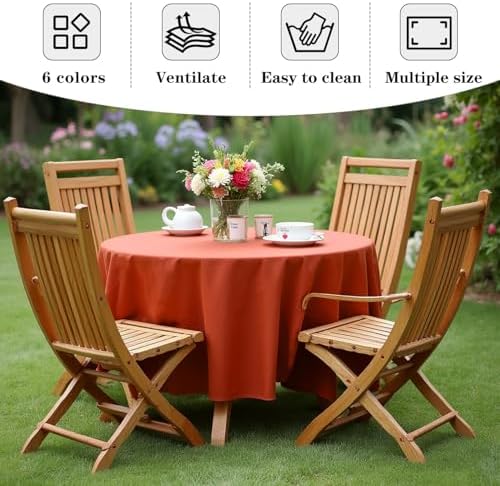 Fitable 6 Pack Rust Tablecloths 90 Inch Round for 36"-72" Tables - Image 6