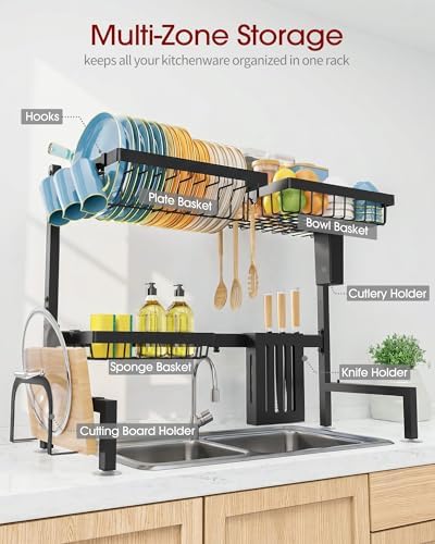 Sakugi Dish Drying Rack Over The Sink, Dish Drainer for Kitchen Counter - Image 4