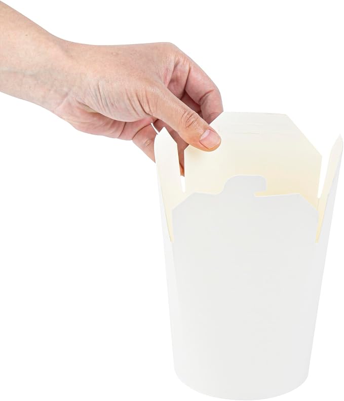 Restaurantware 32 oz Round White Paper Noodle Take Out Container, 200 Pack - Image 13