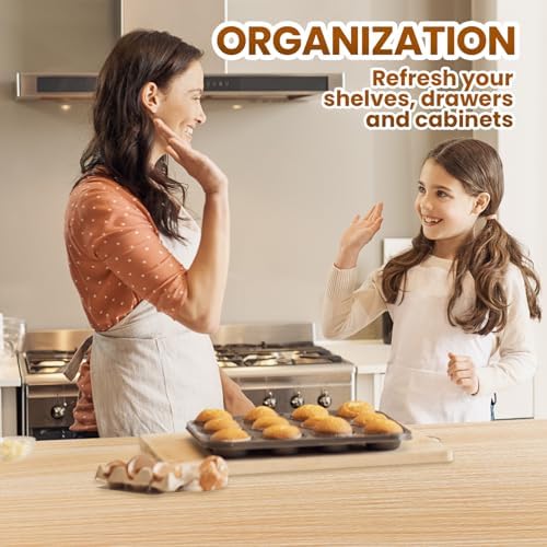 Drawer Shelf Liner for Kitchen Cabinets Non-Adhesive, Non Slip Shelf Paper Waterproof Thickened Cabinet Liners for Shelves, Strong Grip Mats for Cupboard, Dresser, Pantry, Wood-Grain, 17.5" x 39.4 FT - Image 7