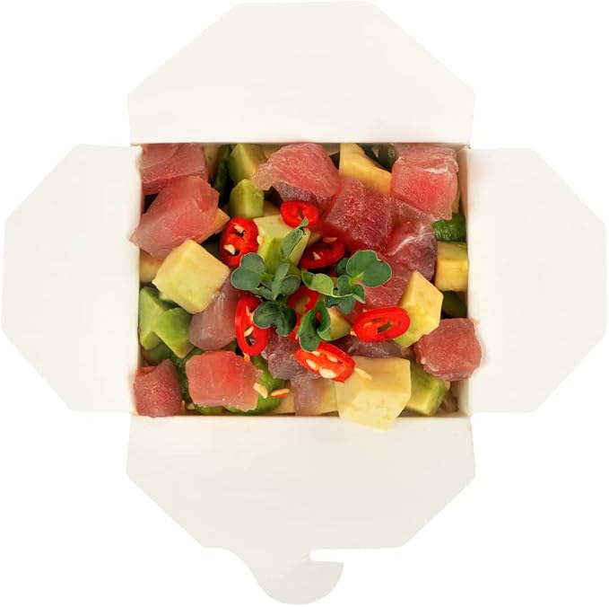 Restaurantware Chinese Take Out Boxes 200 Pack of 8 oz Grease-resistant Party Take Out Food Containers Disposable Stackable Asian Square White Paper To Go Boxes For Restaurants - Image 14