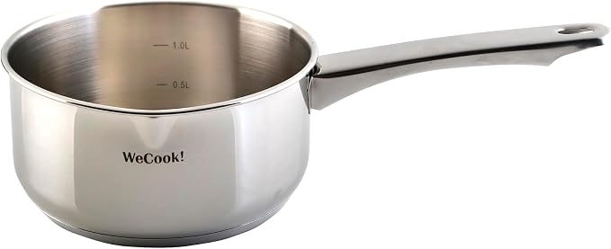 Wecook! Saucepan 18 cm, small saucepan, induction 2.1 litres, stainless steel, stackable, for small portions, single household by WECOOK%21